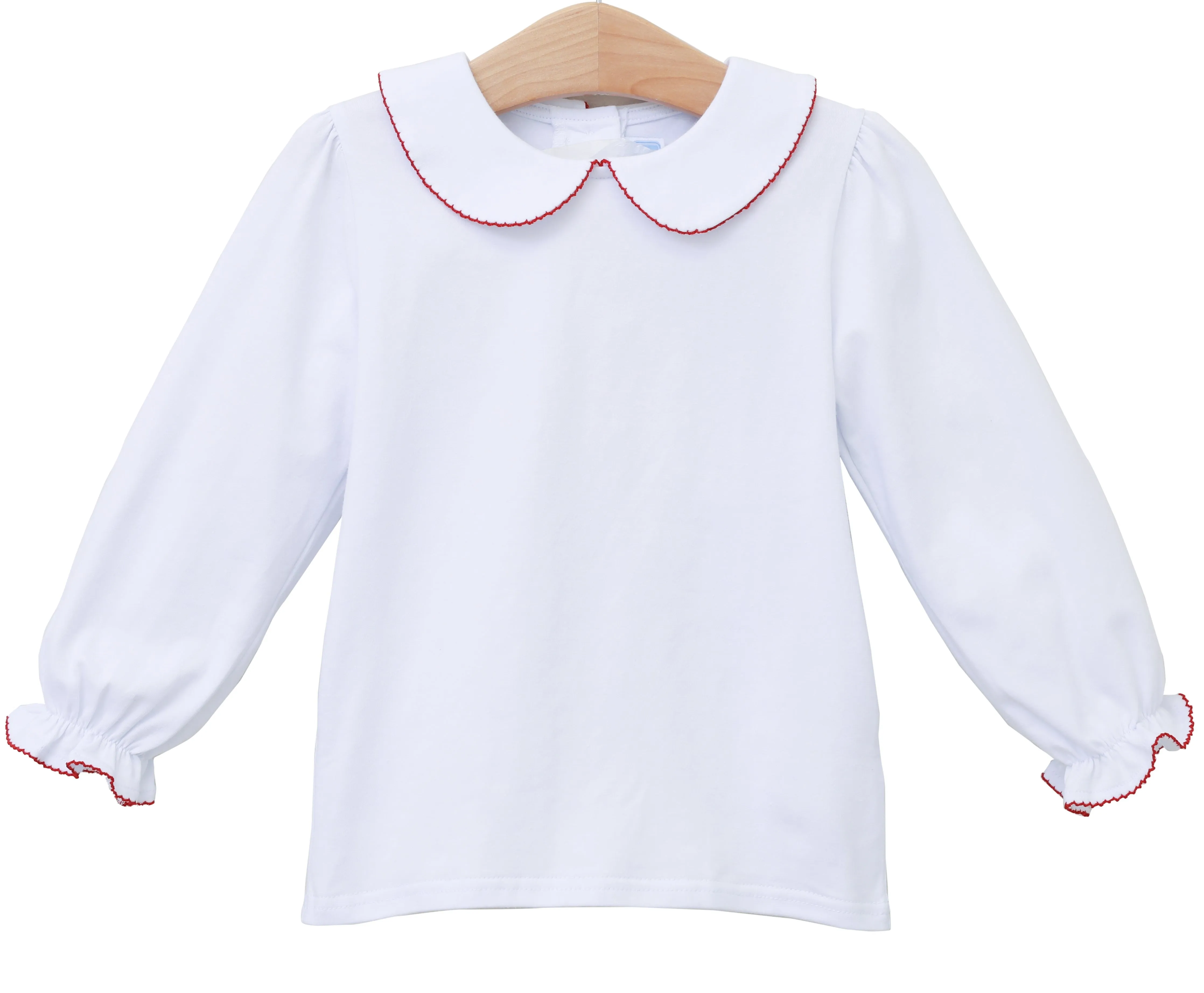 Peter Pan Collar Shirt- Red