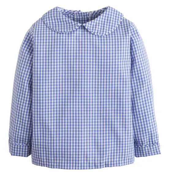 Peter Pan Shirt - Royal Gingham