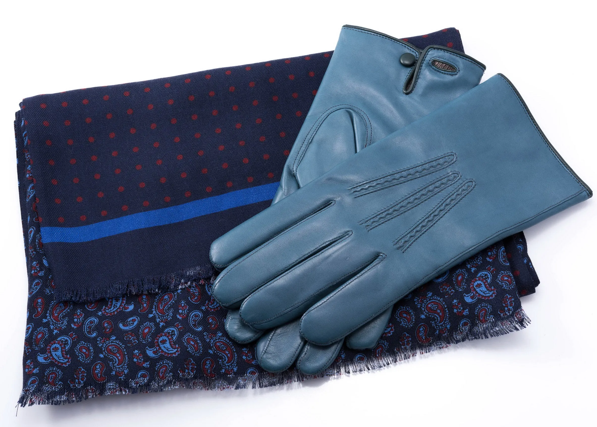Petrol Blue Lamb Nappa Leather Gloves