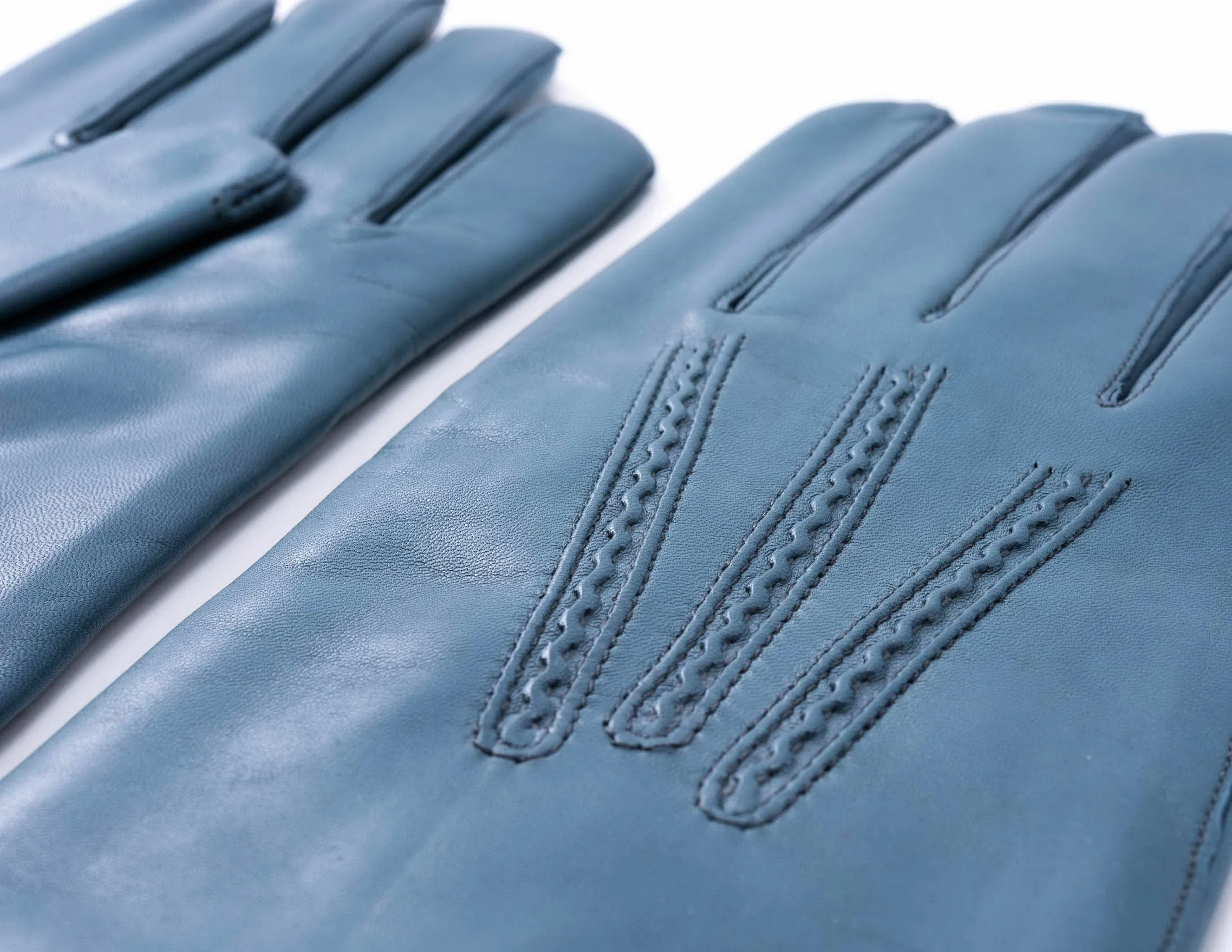 Petrol Blue Lamb Nappa Leather Gloves