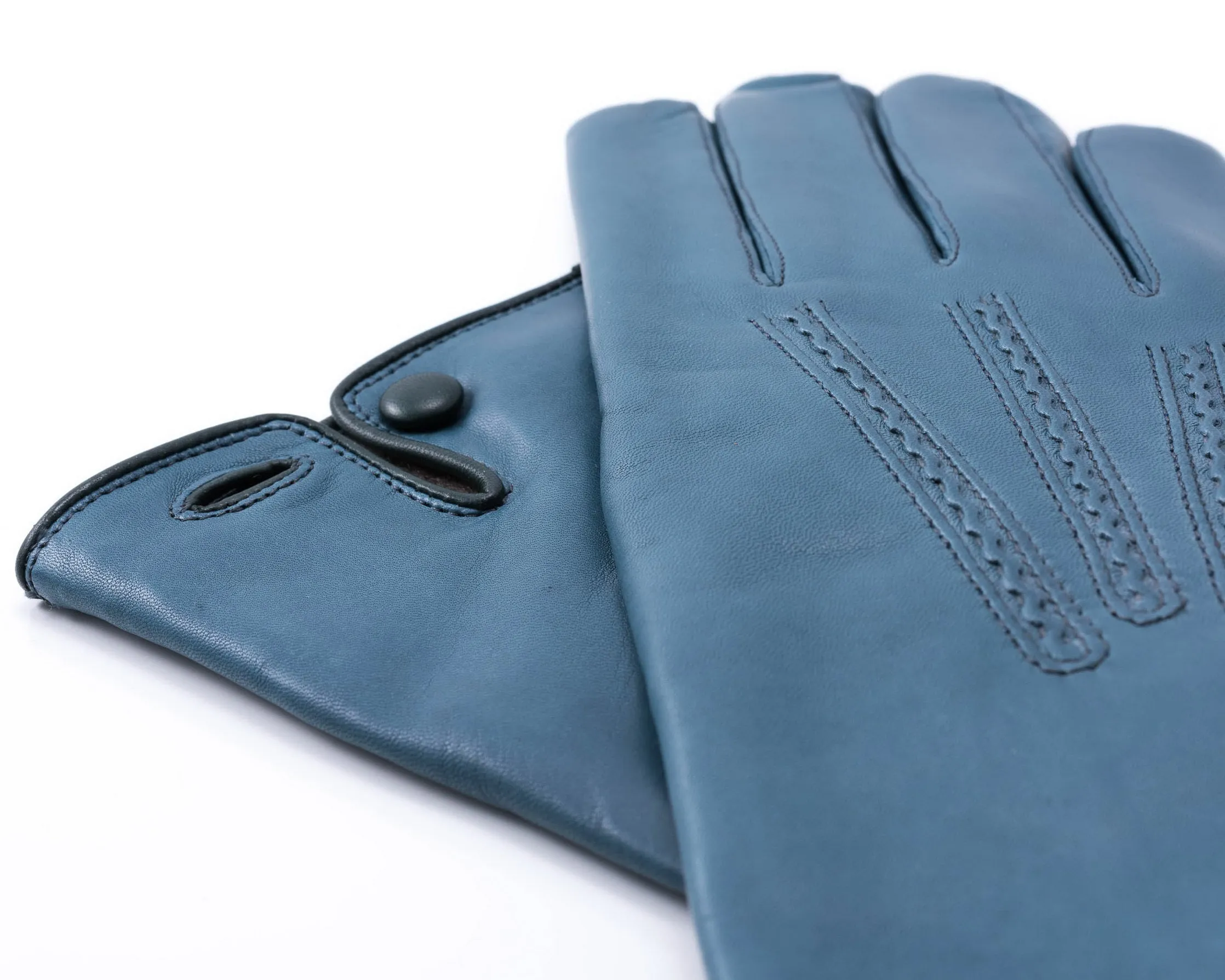 Petrol Blue Lamb Nappa Leather Gloves