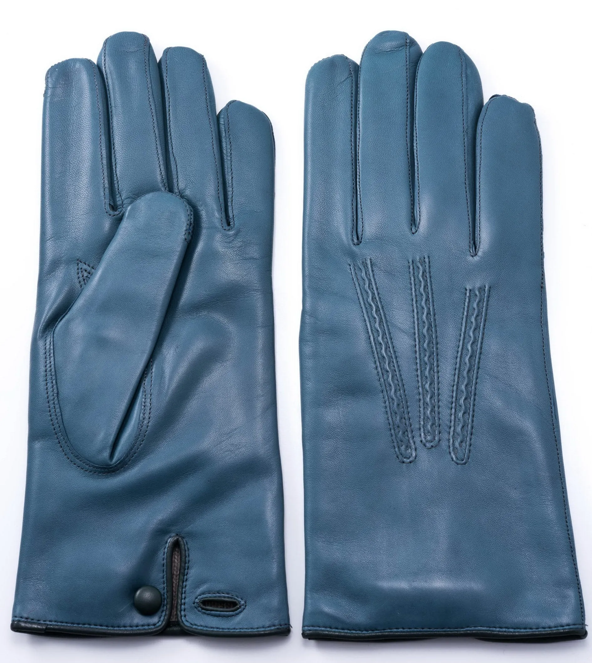 Petrol Blue Lamb Nappa Leather Gloves