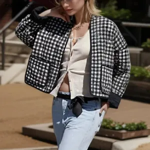 Plaid Quilted Jacket