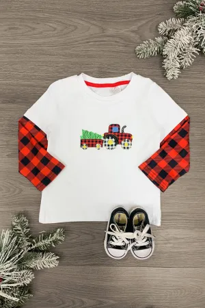 Plaid Tractor Long Sleeve Top