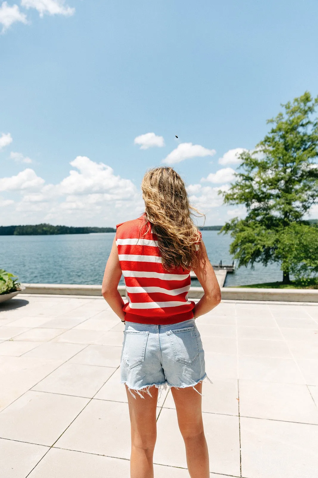 Plan Ahead Striped Top - Tomato