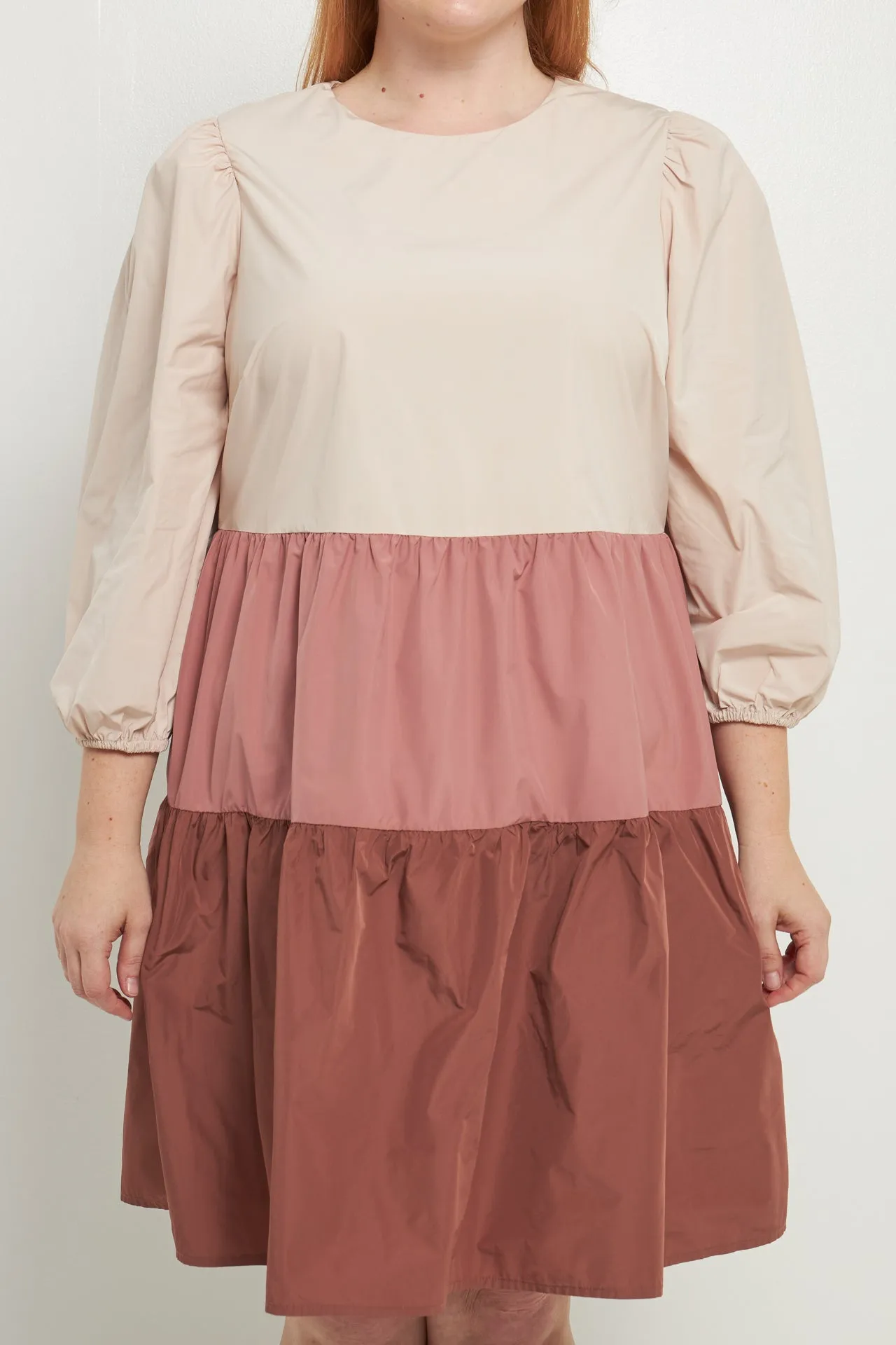 Plus Size Colorblock Mini Dress