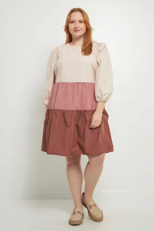 Plus Size Colorblock Mini Dress