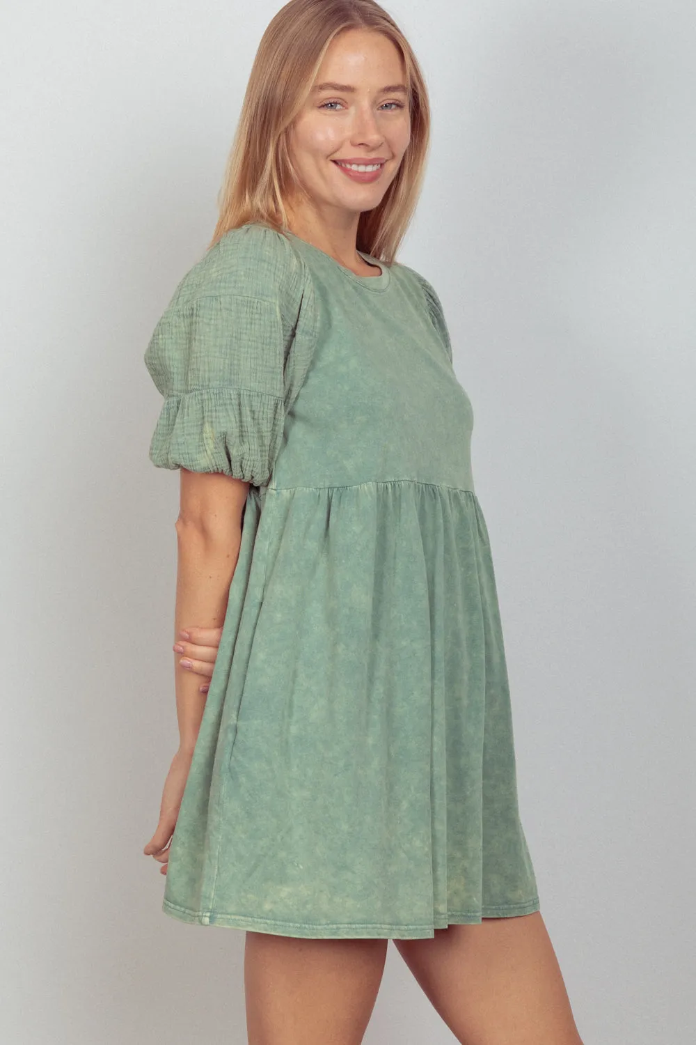 Plus Size Sage Washed Dress
