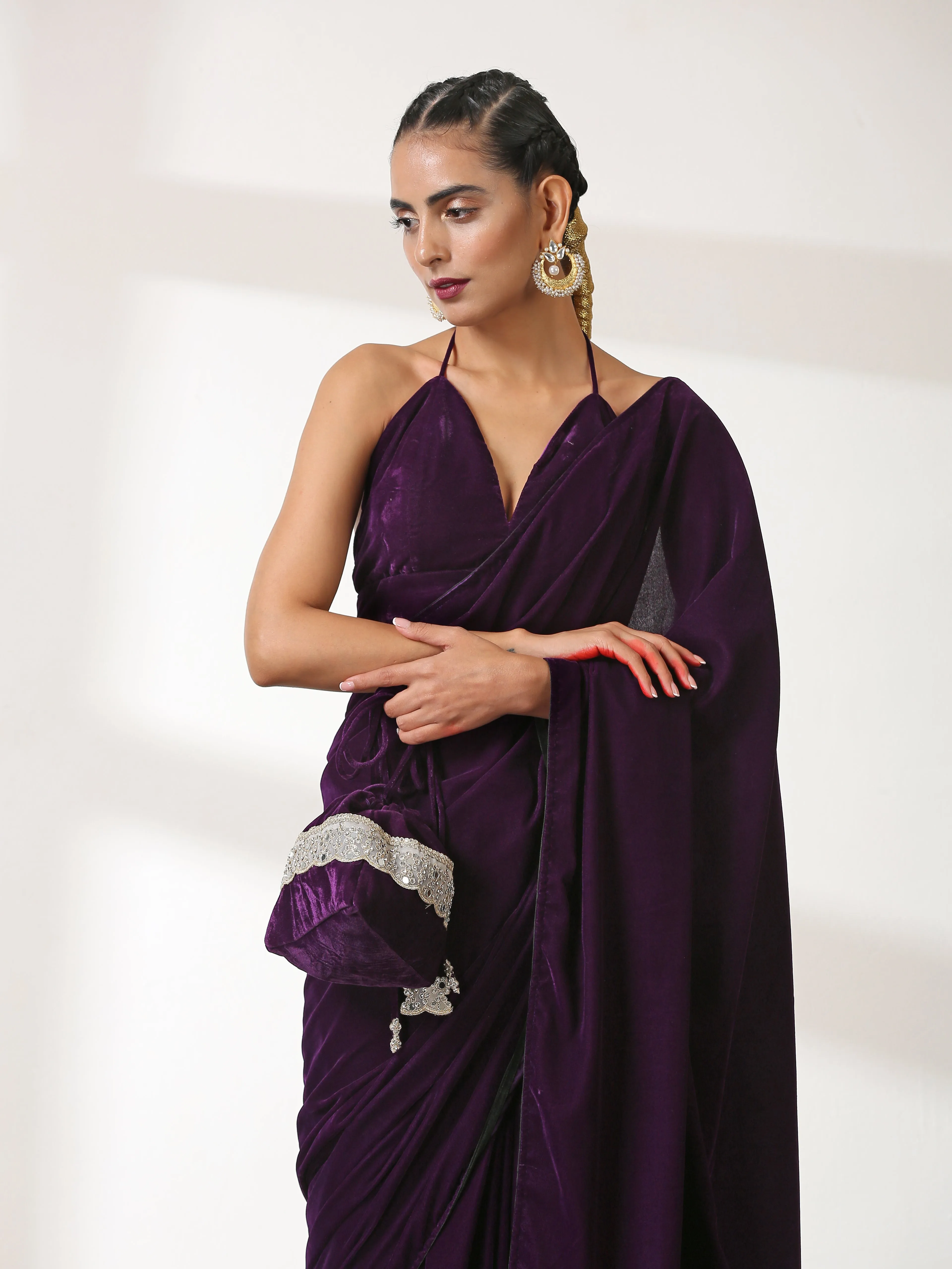 Plush Velvet Saree