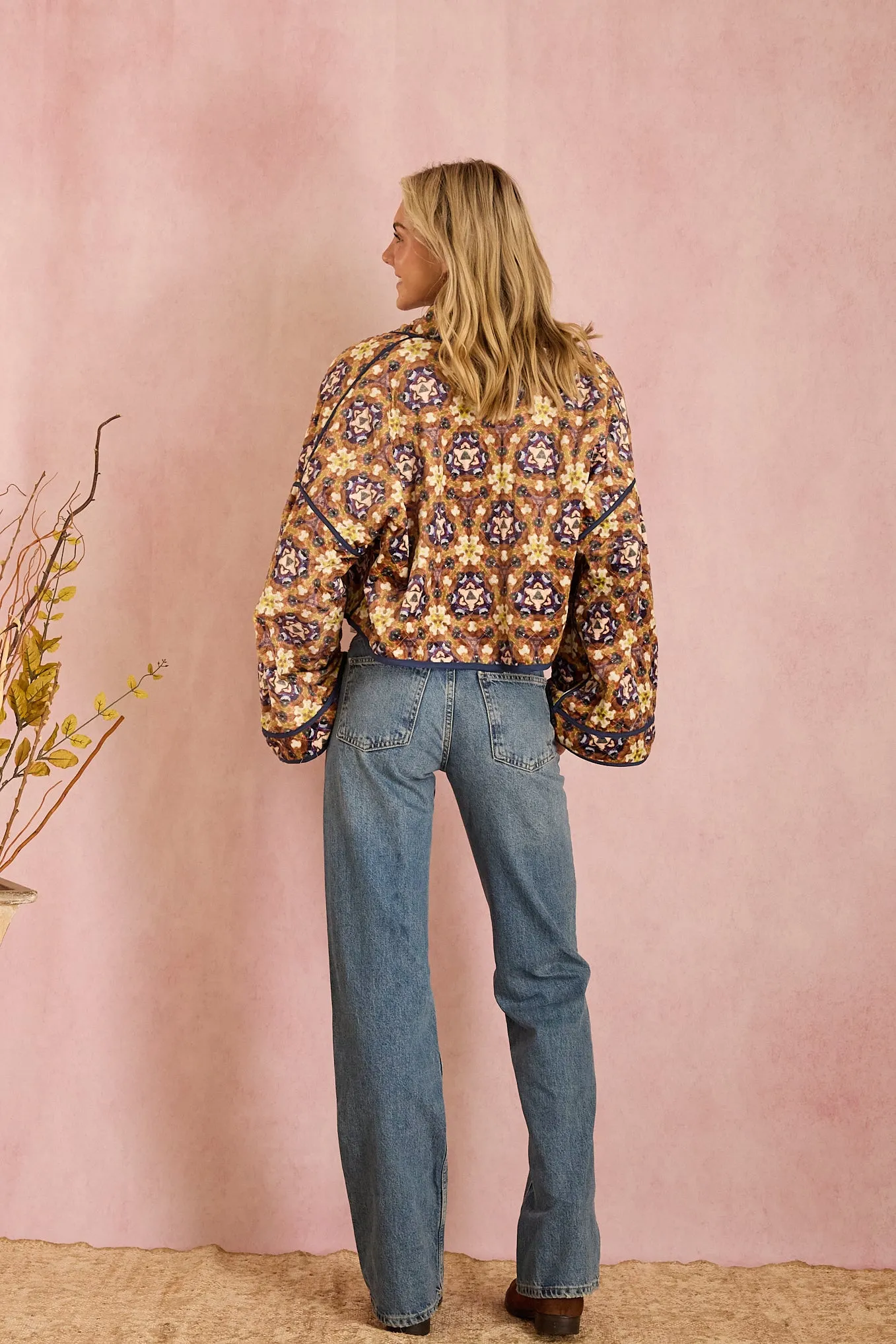 Porter Velvet Quilted Jacket - Chestnut Swirl