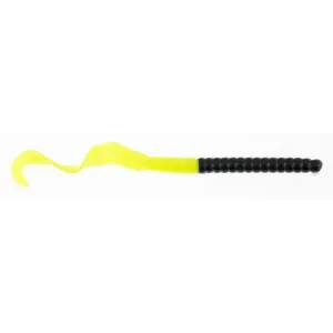 PowerBait Power Worm Soft Bait - 7" Length, Black-Chartreuse, Per 13