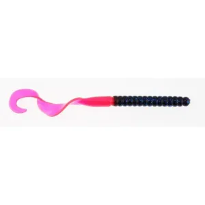 PowerBait Power Worm Soft Bait - 7" Length, Blue Fleck Firetail, Per 13