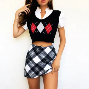 Preppy Argyle Top