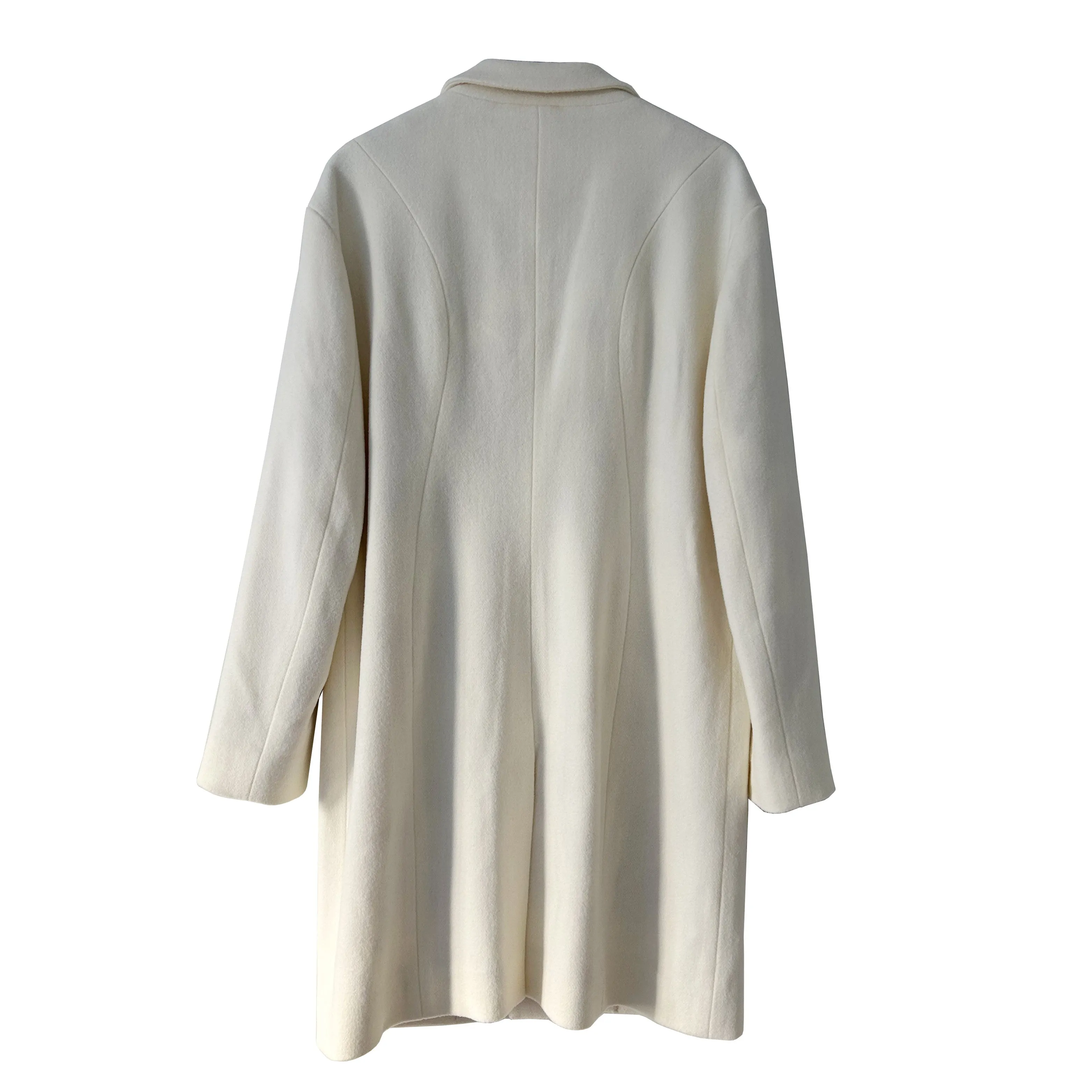 Princess Line Coat in Off-White Wool Cashmere
