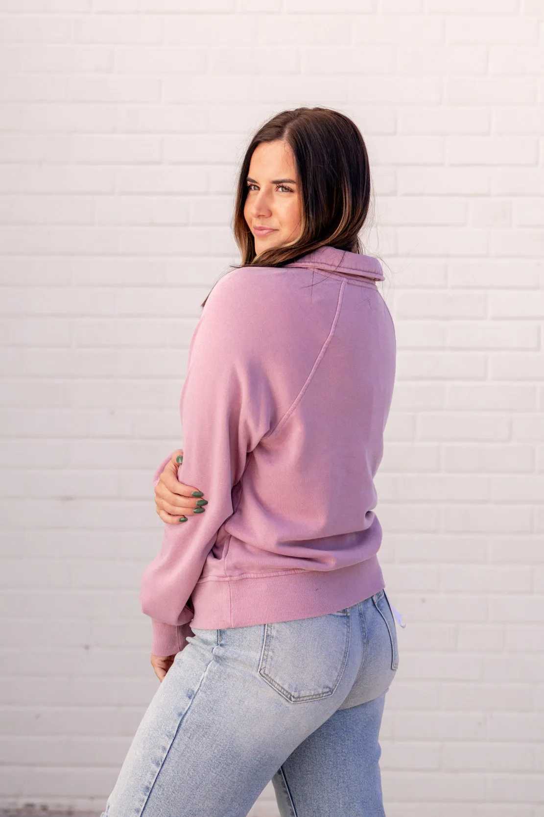 Priscilla Half Button Top | Orchid Haze