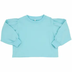 Puff Sleeve Top- Aqua