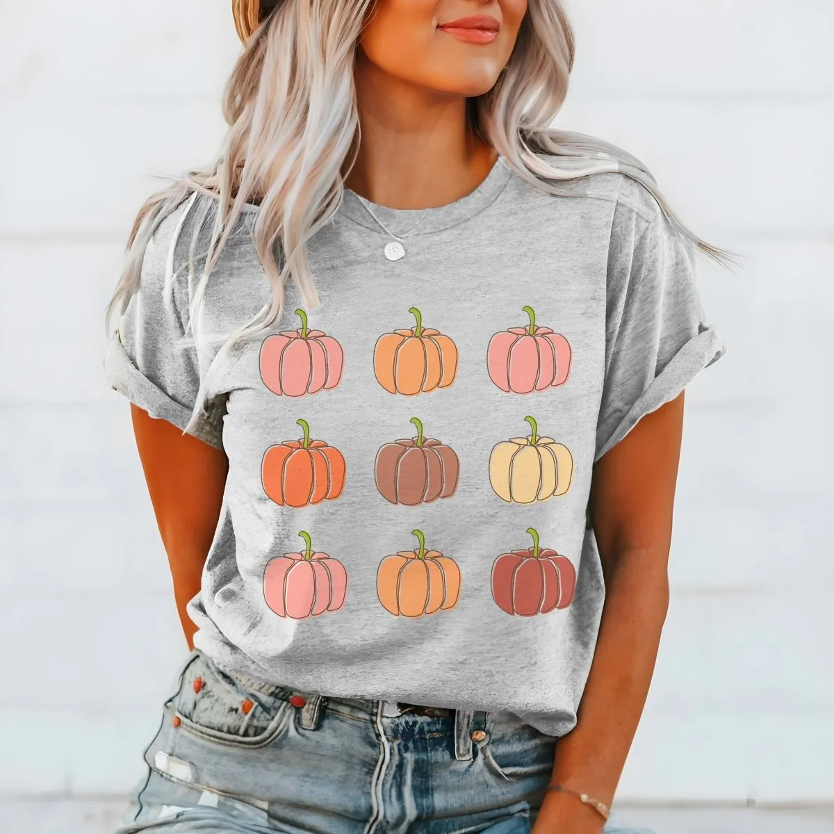 Pumpkin Collage Patch Wholesale Bella Graphic Tee - Quick Shipping