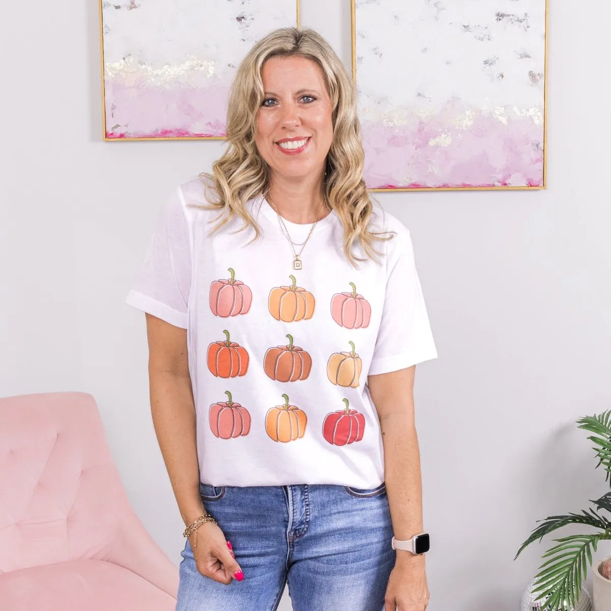Pumpkin Collage Patch Wholesale Bella Graphic Tee - Quick Shipping