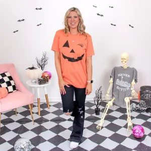 Pumpkin Face Wholesale Bella Graphic Tee - Fast Shipping