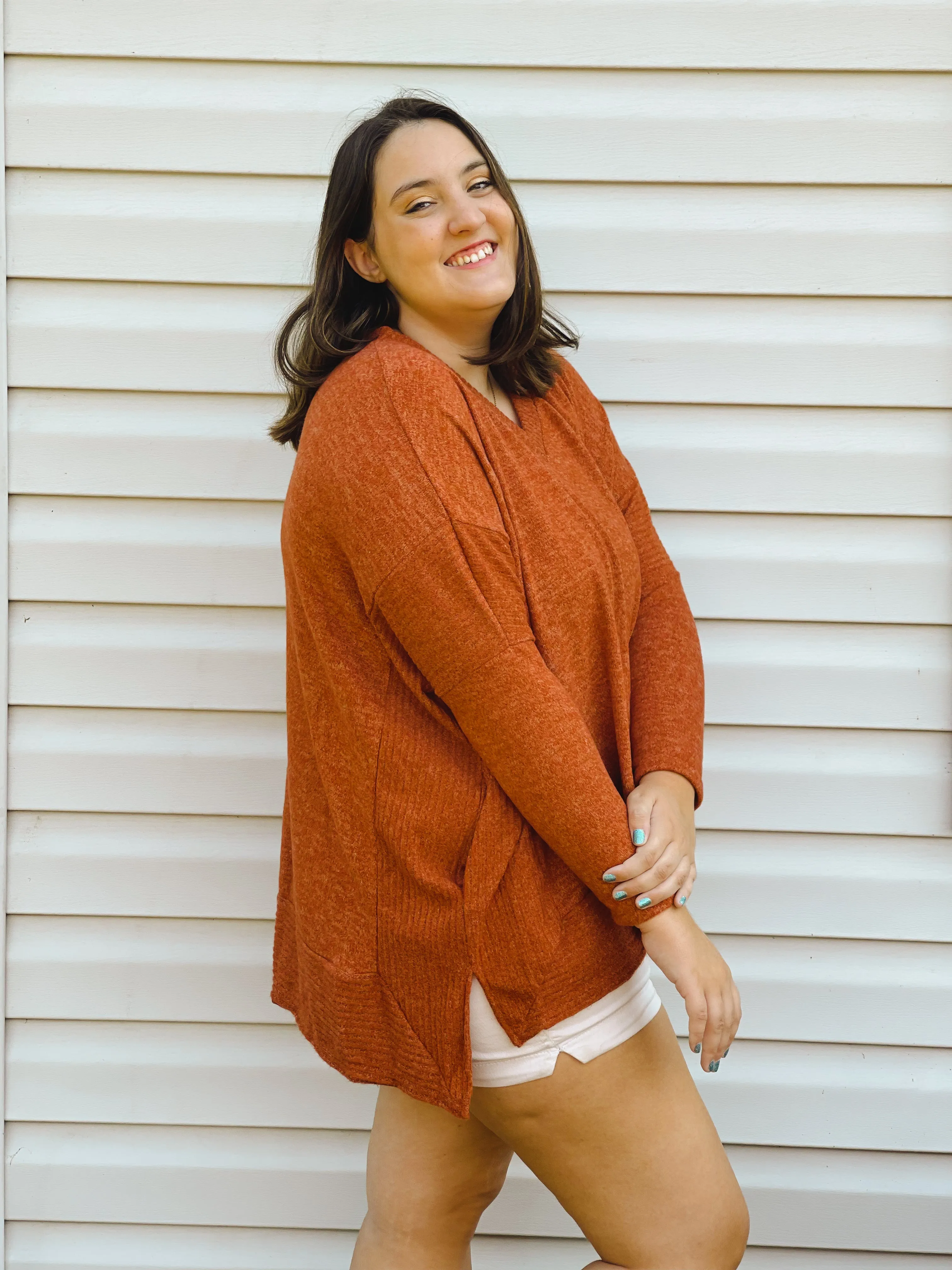 Pumpkin Patch Soft High-Low Sweater