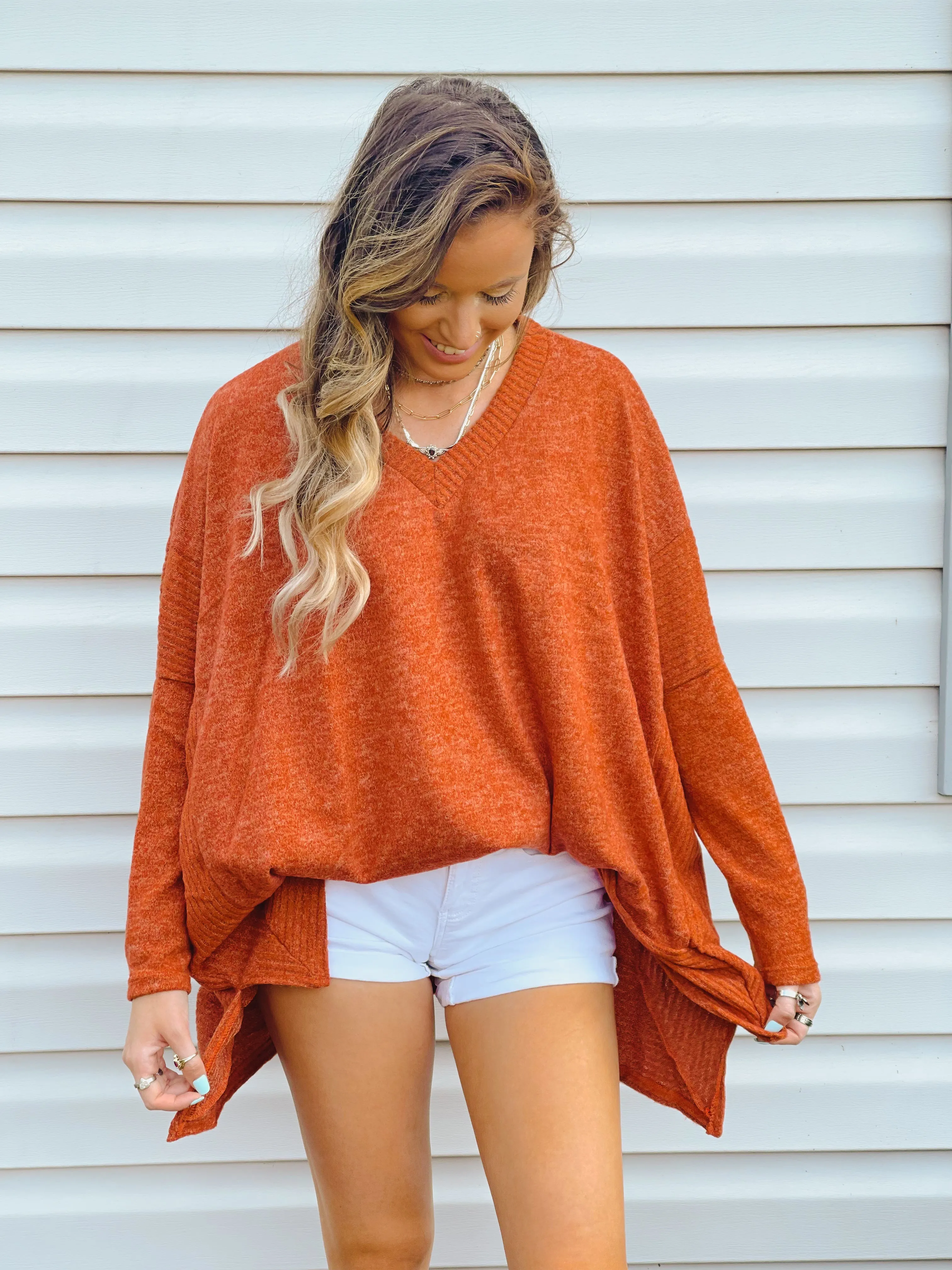 Pumpkin Patch Soft High-Low Sweater