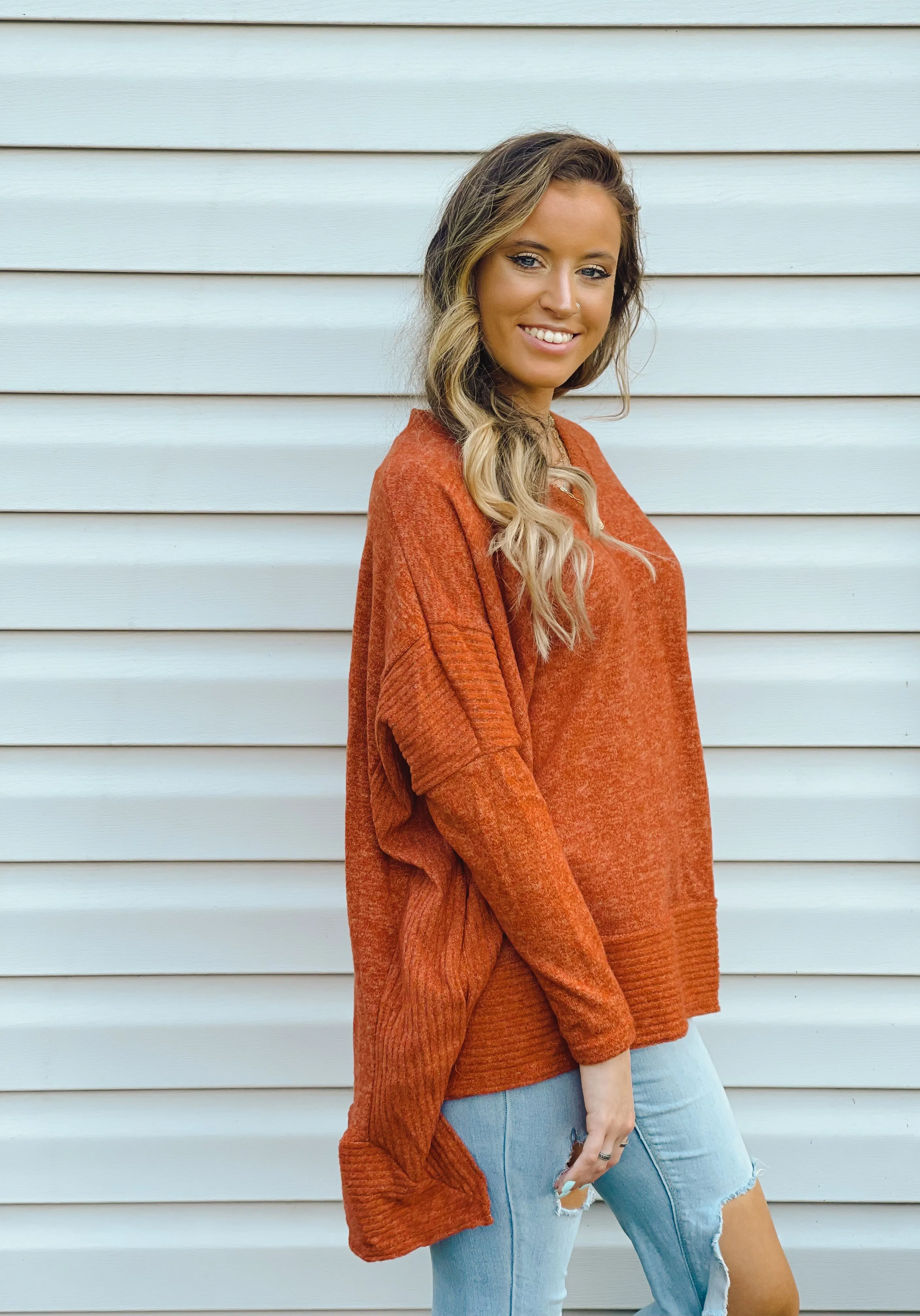 Pumpkin Patch Soft High-Low Sweater