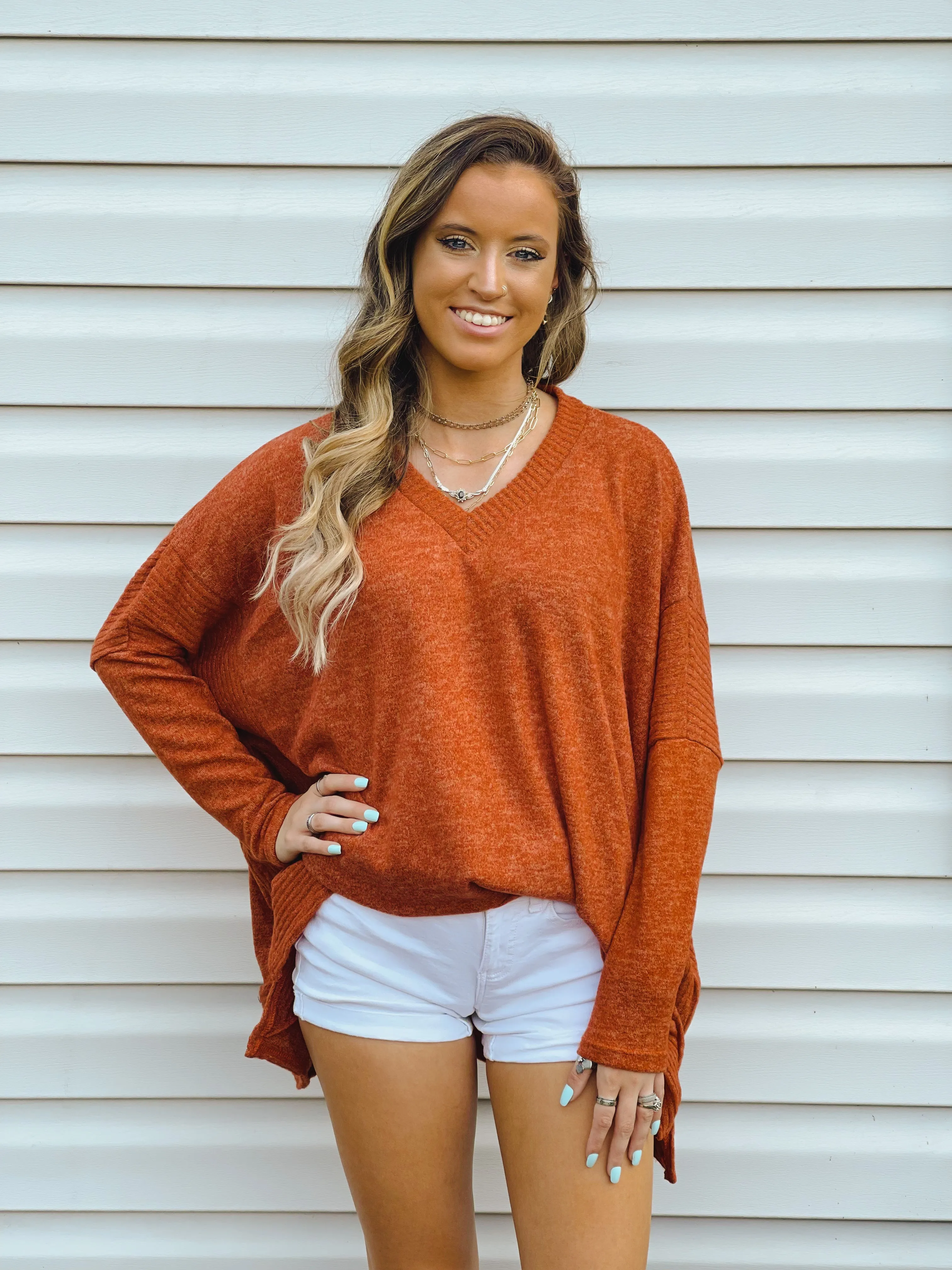 Pumpkin Patch Soft High-Low Sweater