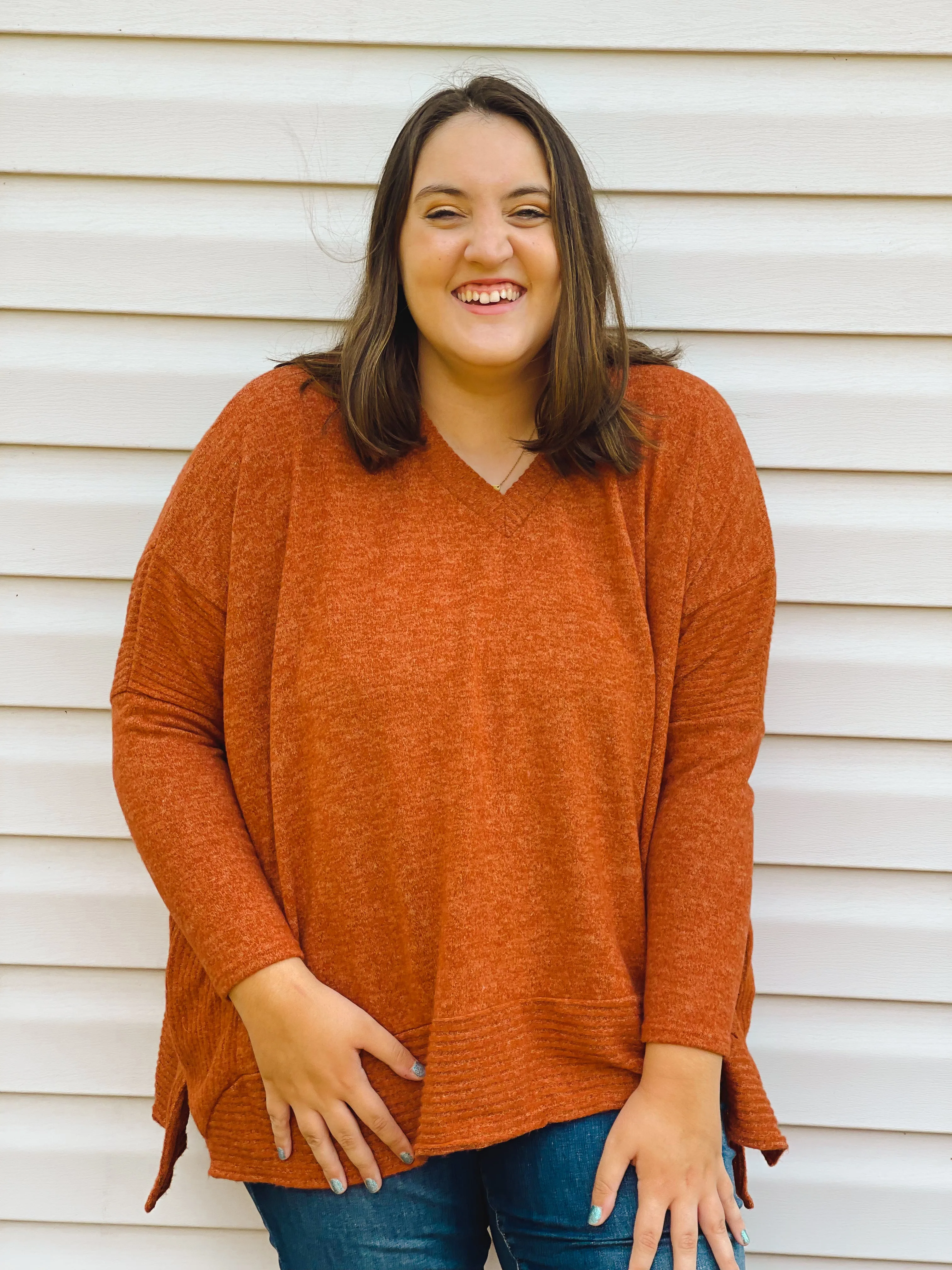 Pumpkin Patch Soft High-Low Sweater