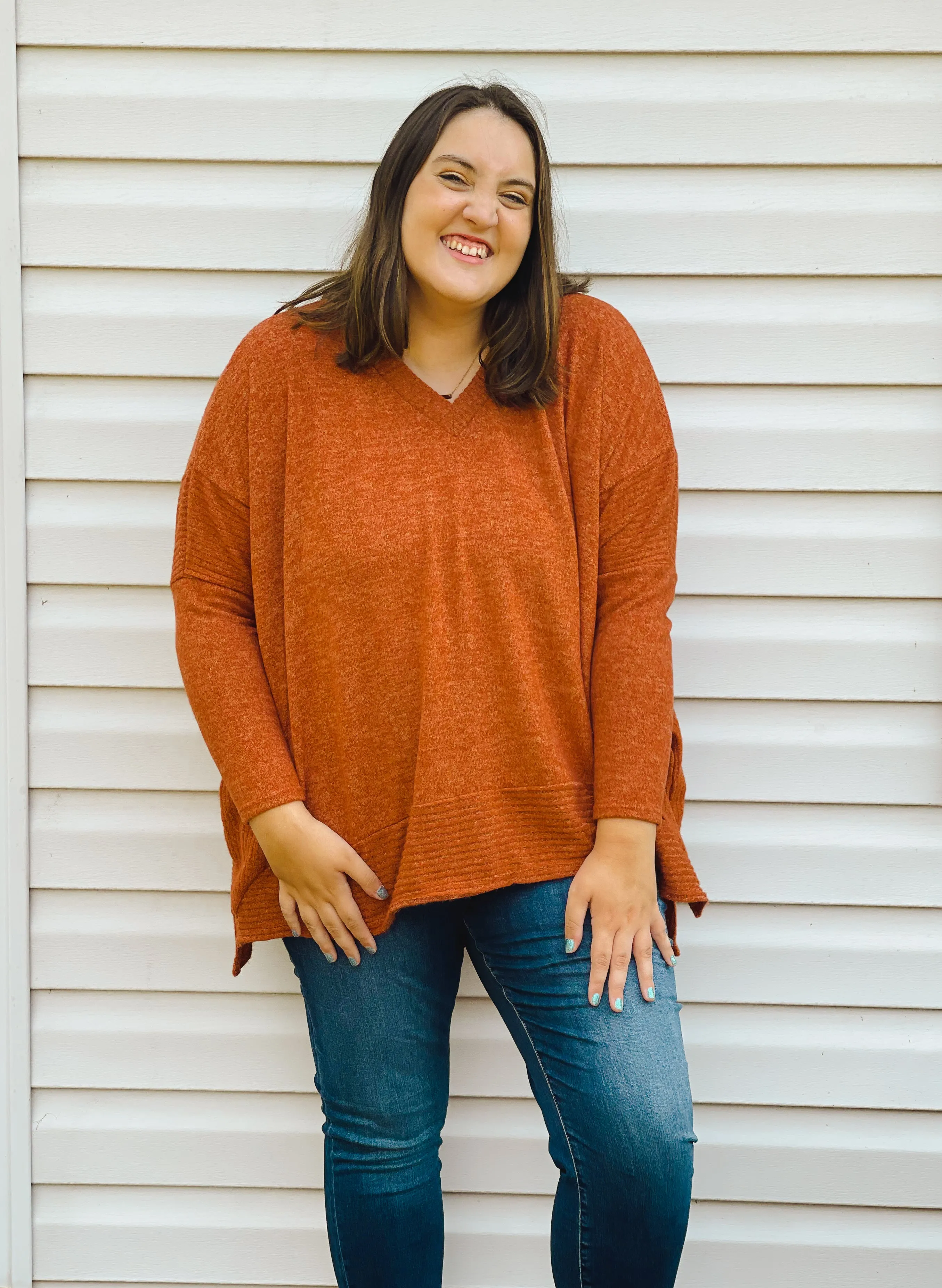 Pumpkin Patch Soft High-Low Sweater