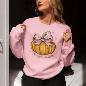 Pumpkin Season T-Shirt, Cute Pumpkin Graphic Tee, Coquette Style Pumpkin Top, Fall Pumpkin Shirt, Cozy Autumn Sweatshirt