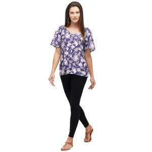 Purple Floral Printed Top