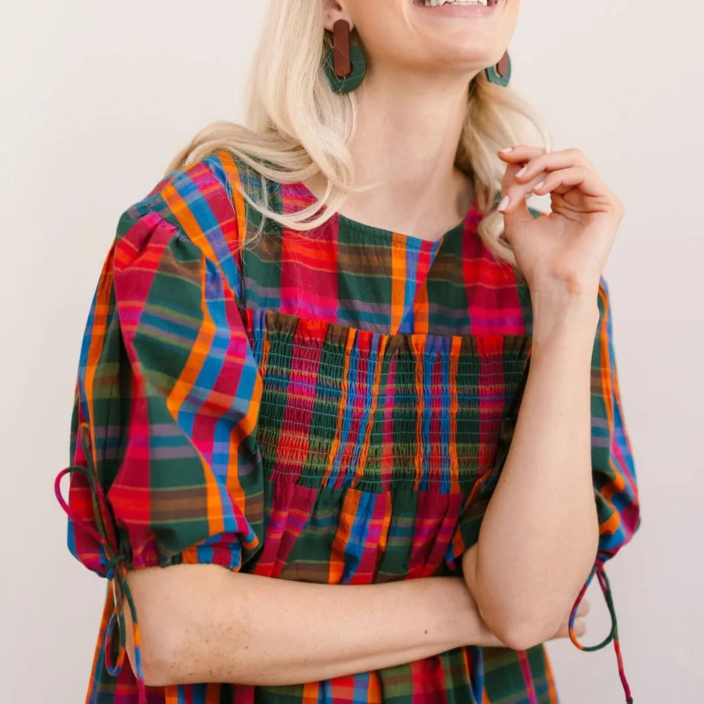 Que Paso Plaid Katrin Dress