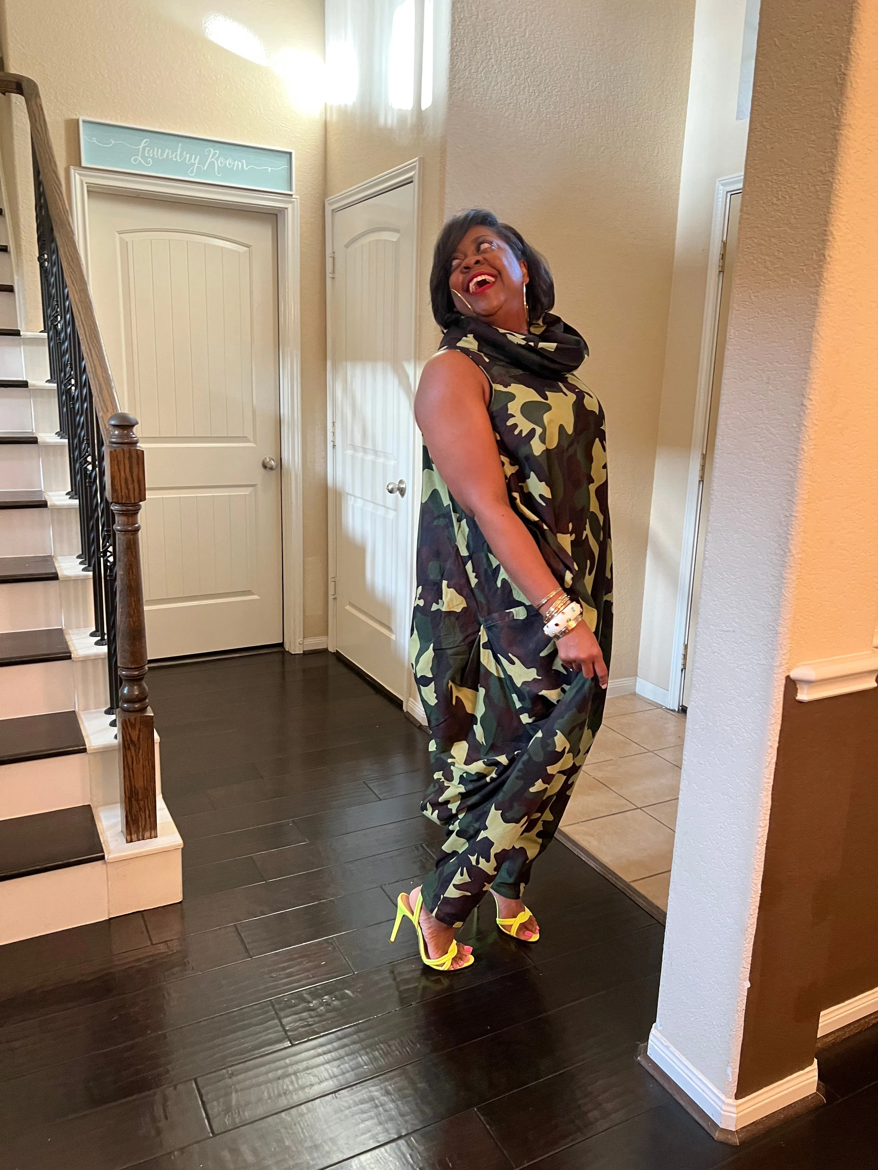 "Attention" Camo Maxi/ Jumpsuit