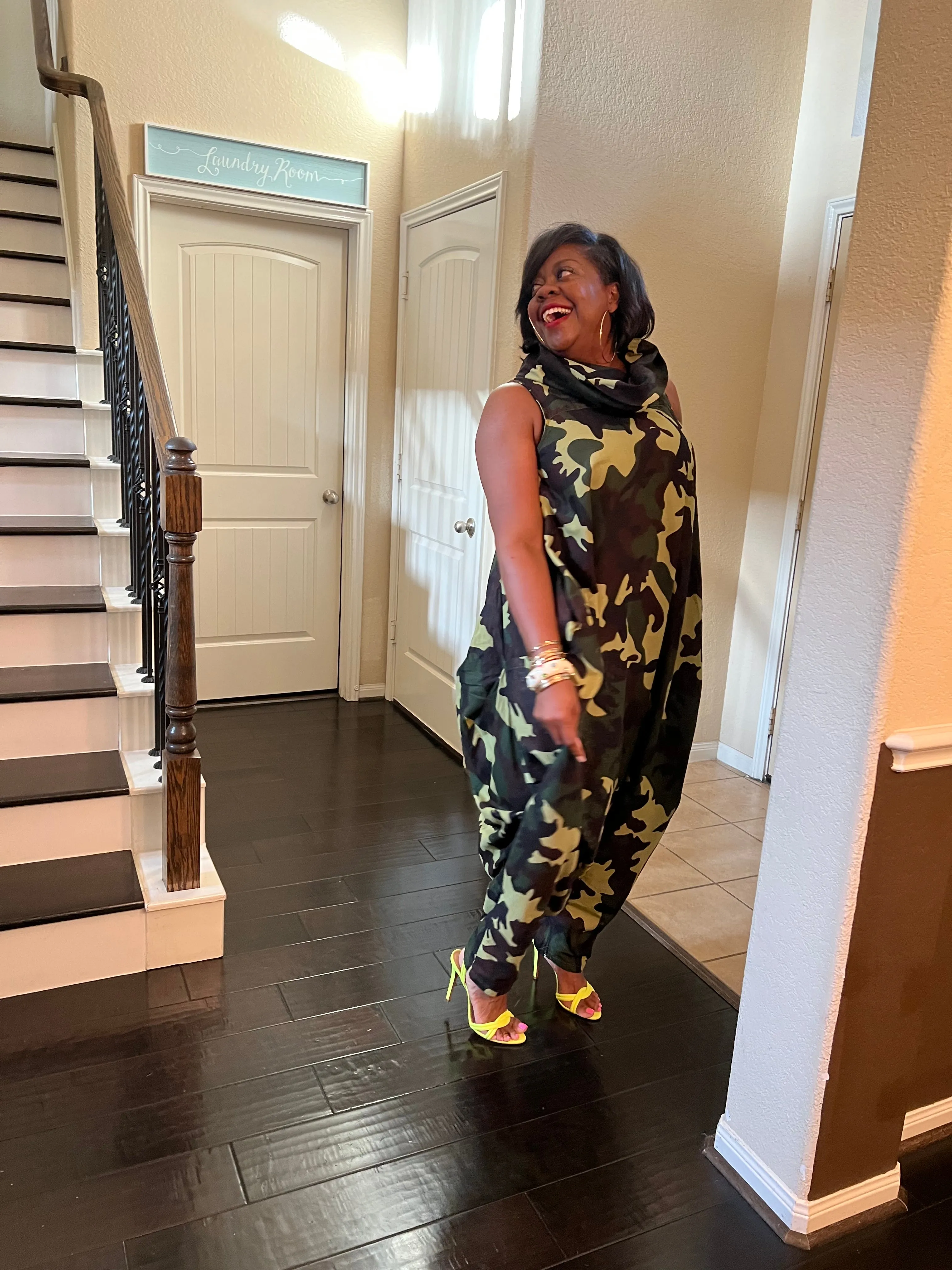 "Attention" Camo Maxi/ Jumpsuit