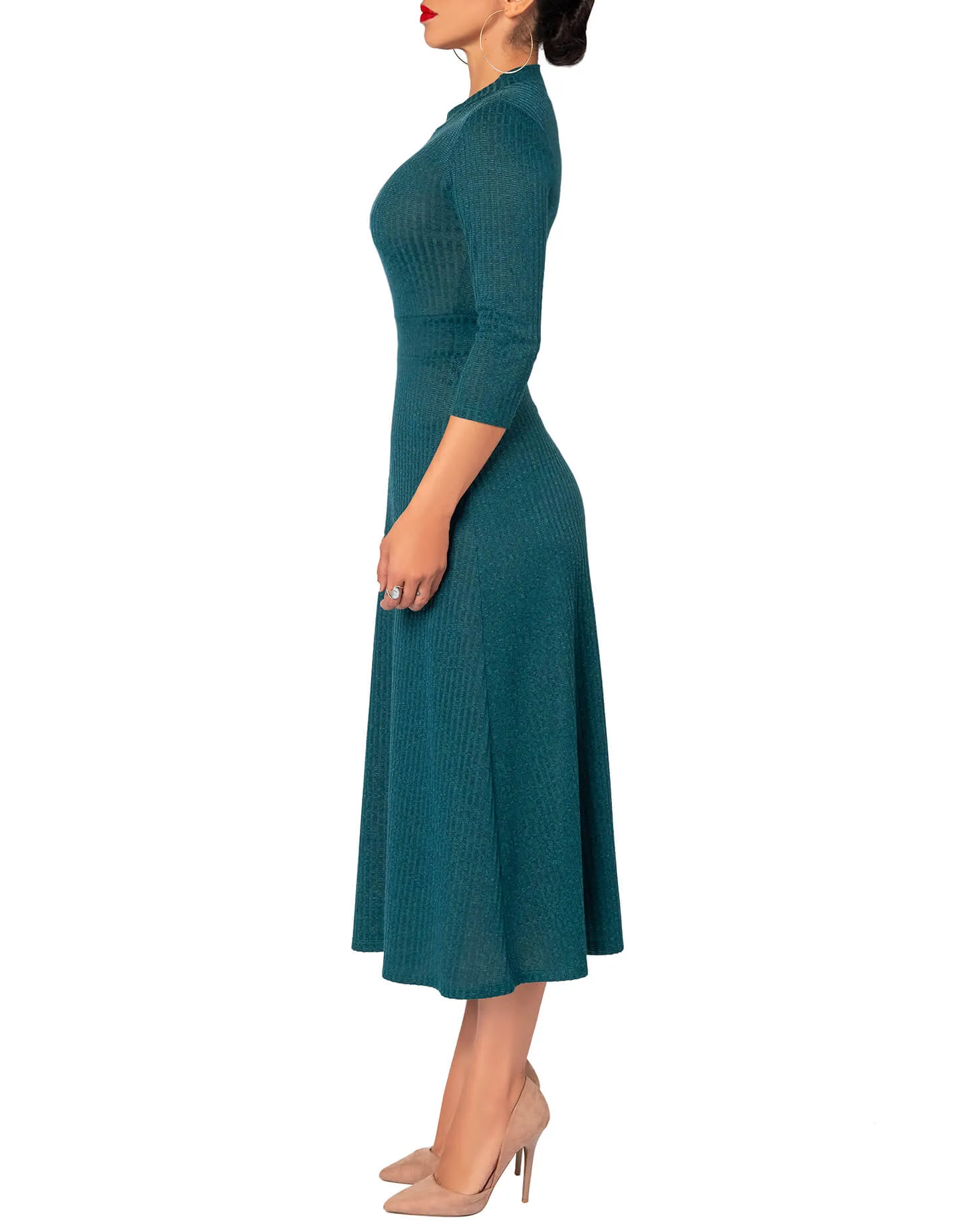 "Gloria" Hunter Green Mock Dress