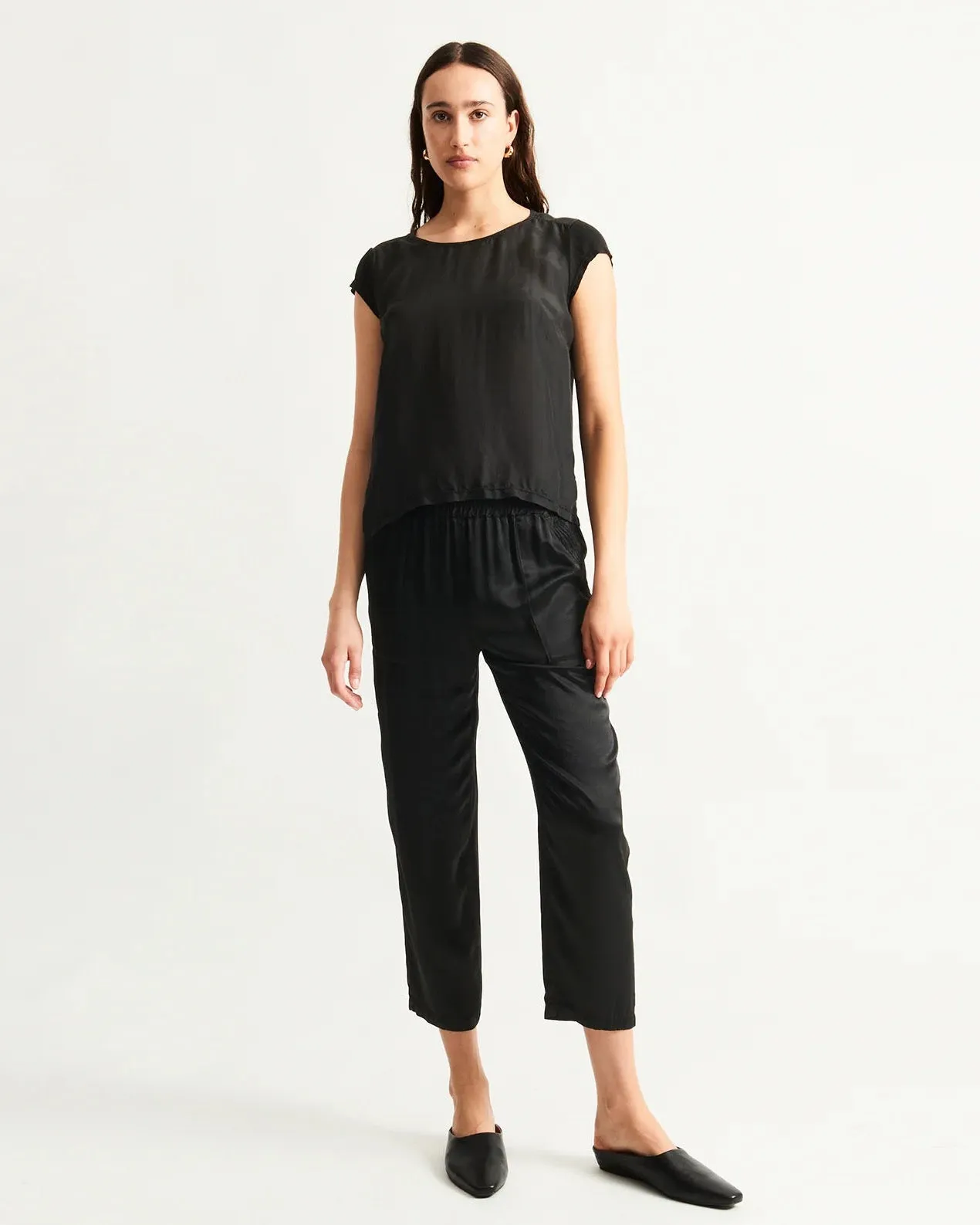 Raquel Allegra Darcey Tee Black