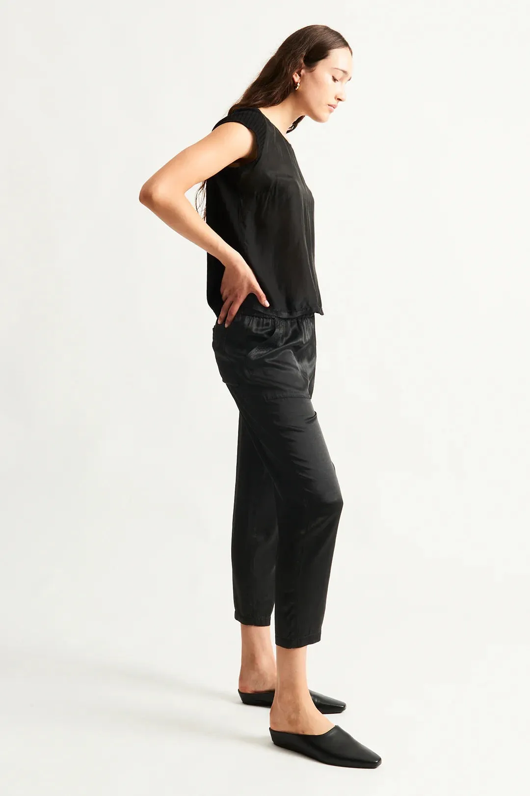 Raquel Allegra Darcey Tee Black