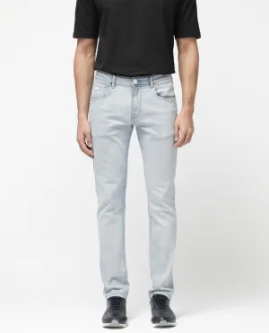 Rare Rabbit Men's Rafail Light Blue Slim Fit Mid Rise Ice Wash Jeans