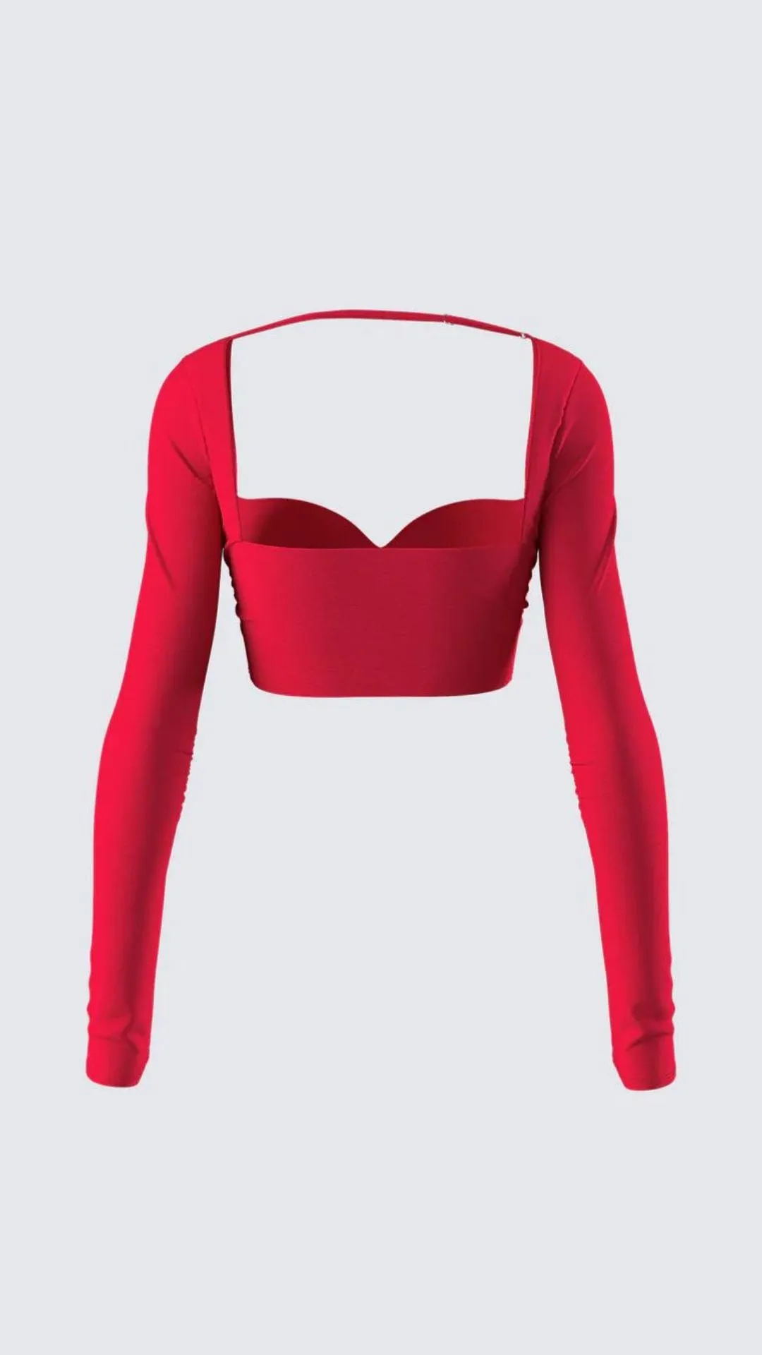 Red Sweetheart Neckline Top