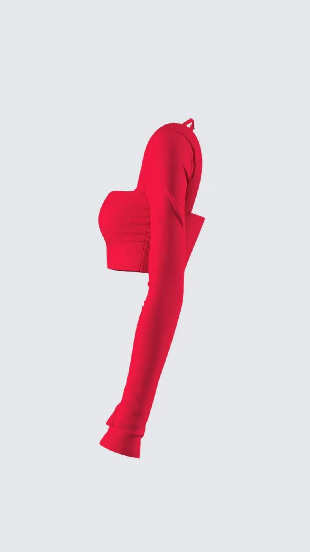 Red Sweetheart Neckline Top