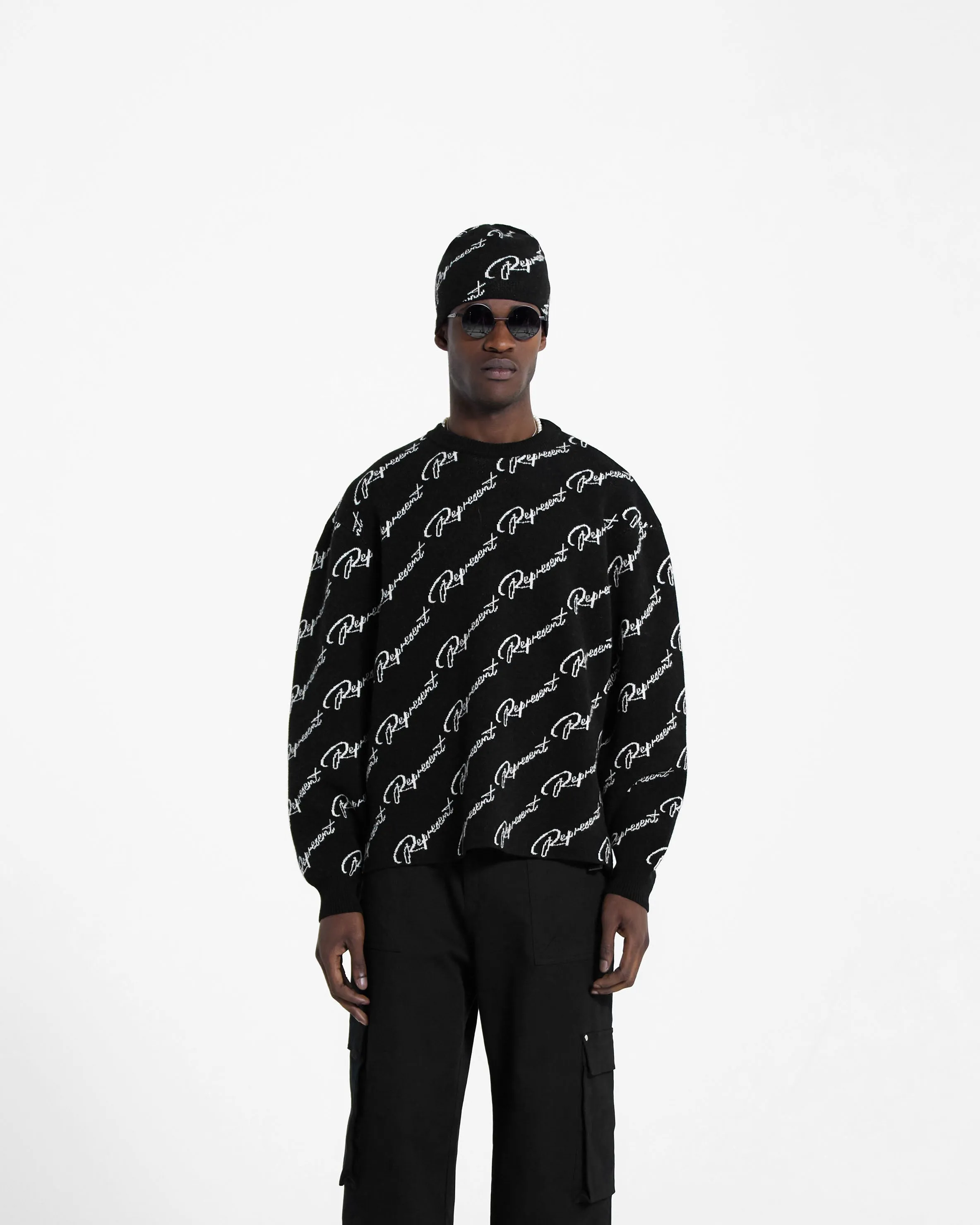 Represent Jacquard Sweater - Black