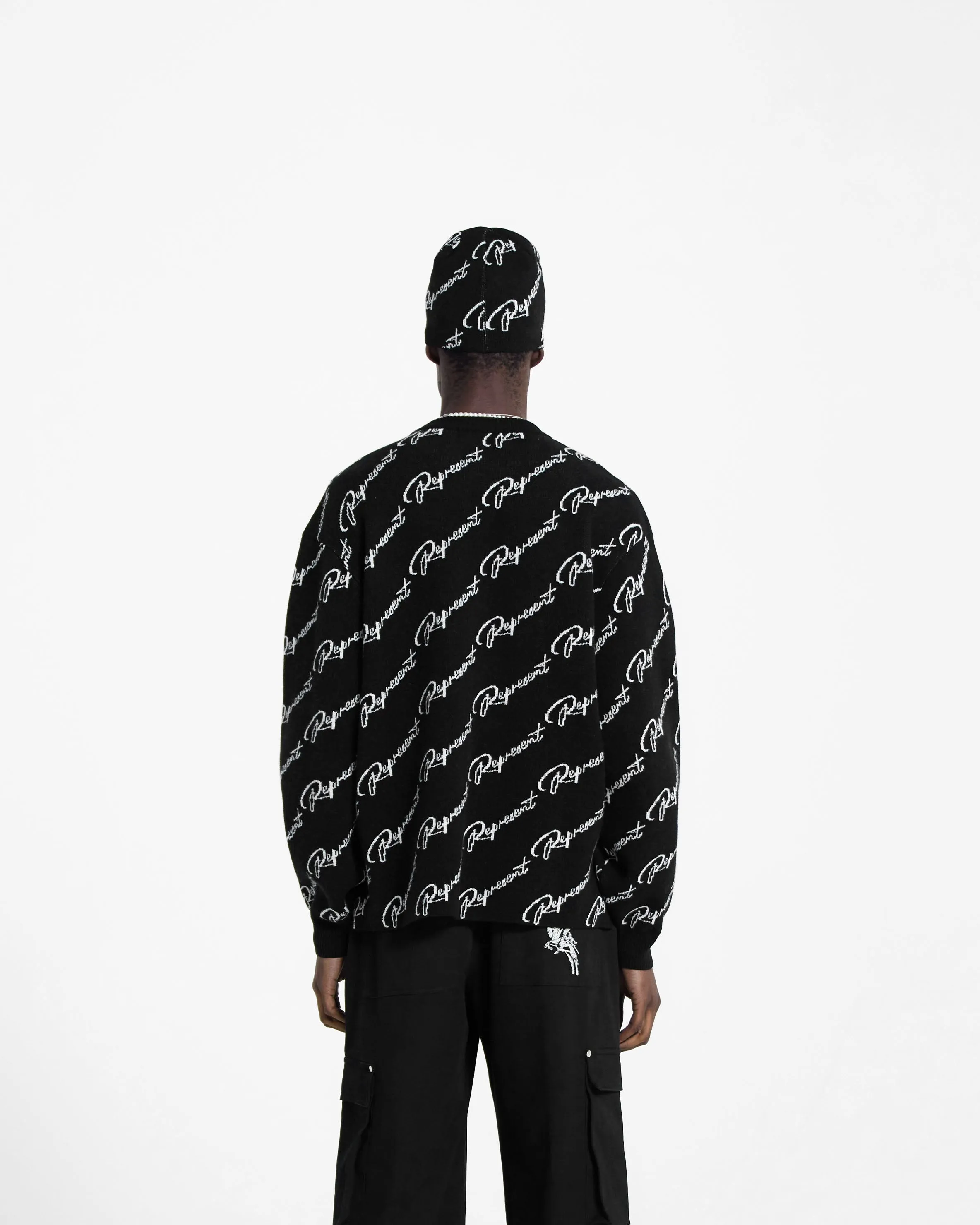 Represent Jacquard Sweater - Black