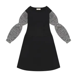 Retrokid Scuba Knit Twirl Dress Black/Cream