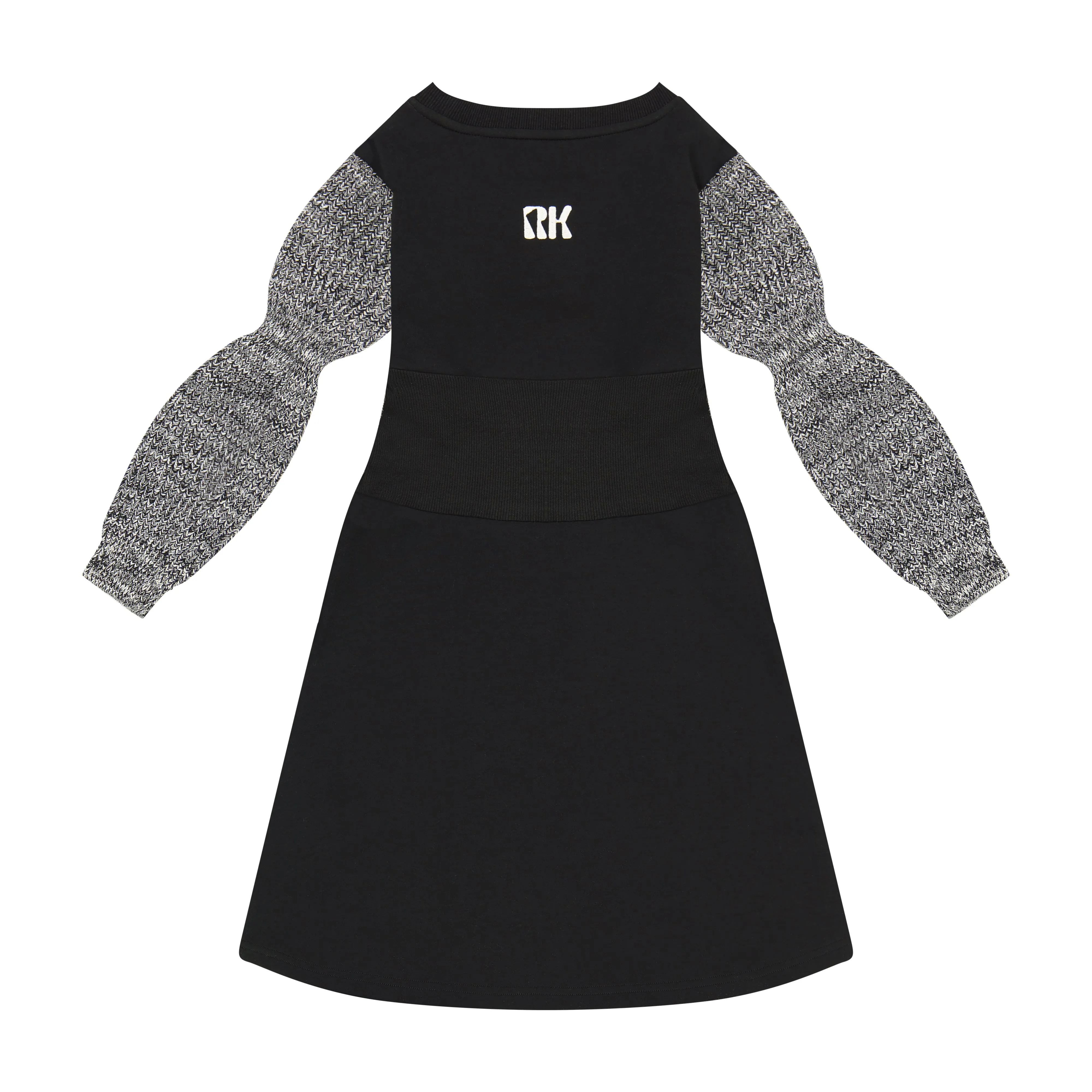 Retrokid Scuba Knit Twirl Dress Black/Cream
