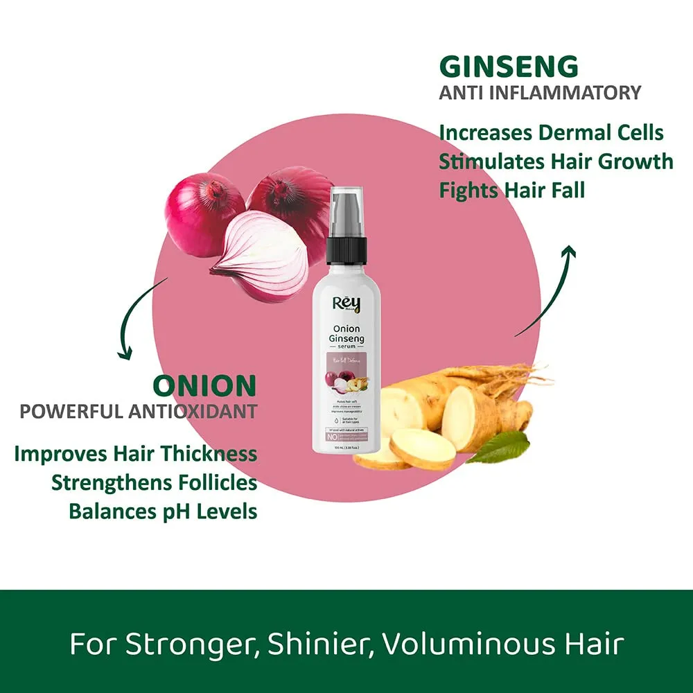 Rey Naturals Onion Ginseng Conditioner for Hair fall Defense | With Natural Actives | Paraben and Sulphate Free | For Deep Conditioning & Healthy Hair | 250 ML