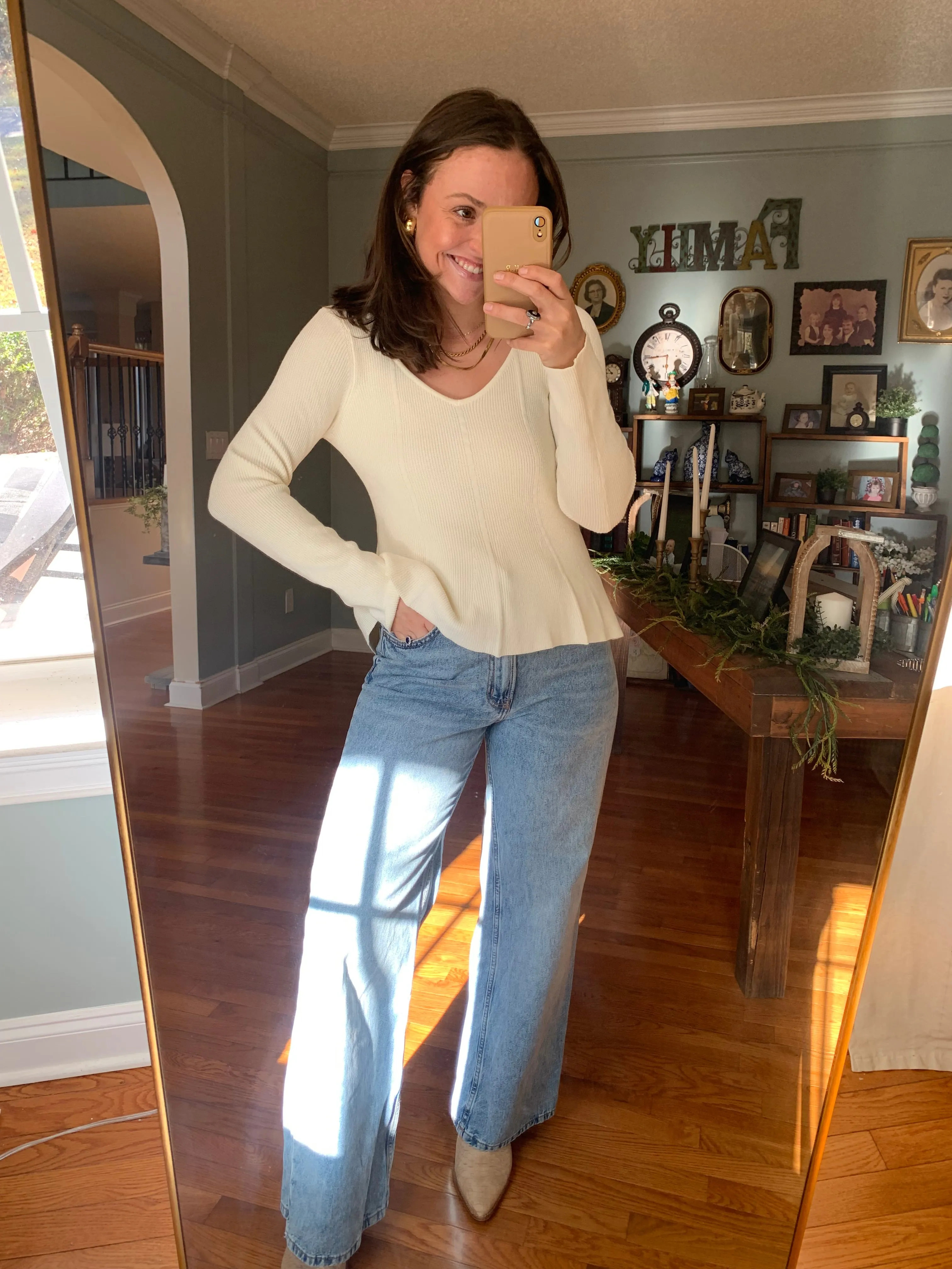 Ribbed Allure Peplum Sweater