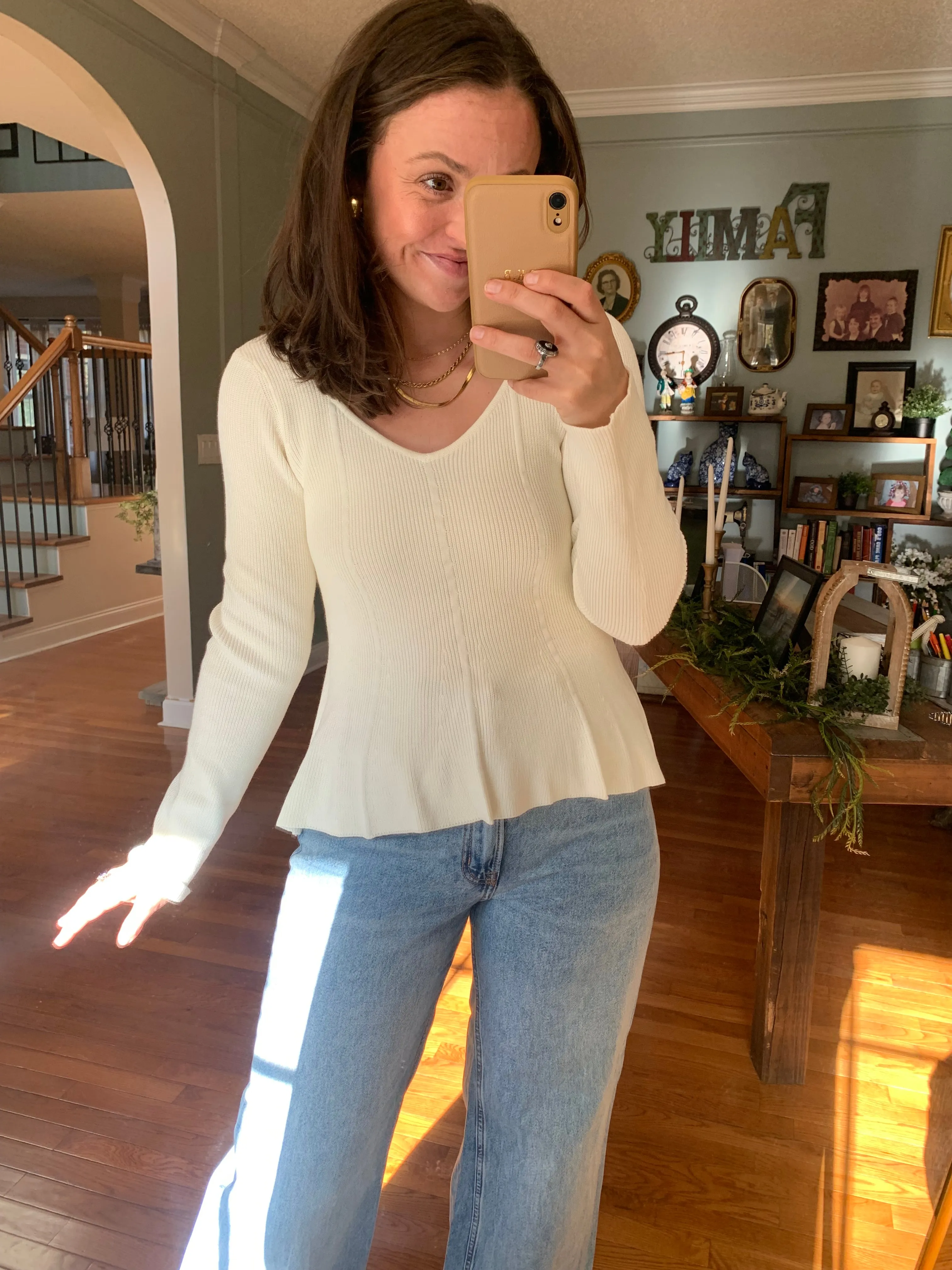 Ribbed Allure Peplum Sweater
