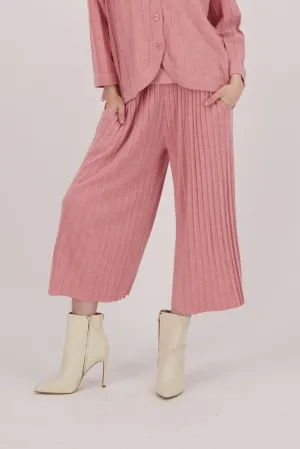 Ribbed Knit Culotte Pant