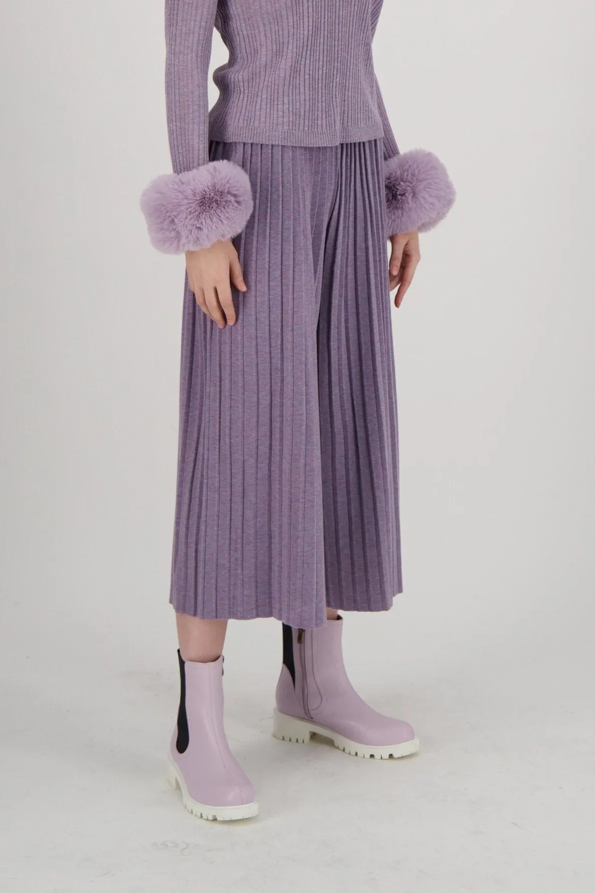 Ribbed Knit Culotte Pant