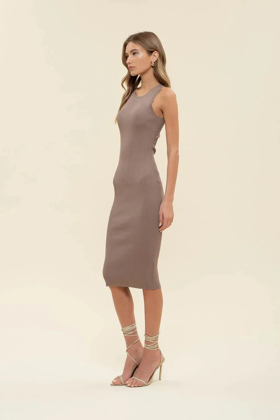 Ribbed Knit Tank Midi Dress